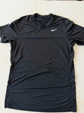 Nike Black Short Sleeve Dri-FIT Tee with White Swoosh